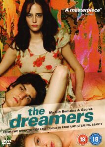 Locandina del film "The Dreamers" con tre giovani attori